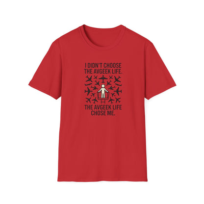 Pilot T-Shirt — "I Didn't Choose the Avgeek Life" Airplane Graphic Tee