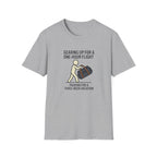 Packing Humor T-Shirt — "Gearing Up for a One-Hour Flight, Packing for a Three-Week Vacation"