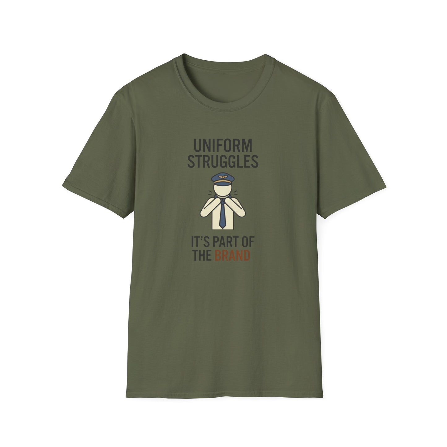 Uniform Struggles T-Shirt — Funny Police/Uniform Humor Tee (“It’s Part of the Brand”)