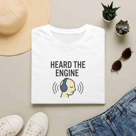 Heard The Engine T‑Shirt — Aviation Headphones Pilot Gift