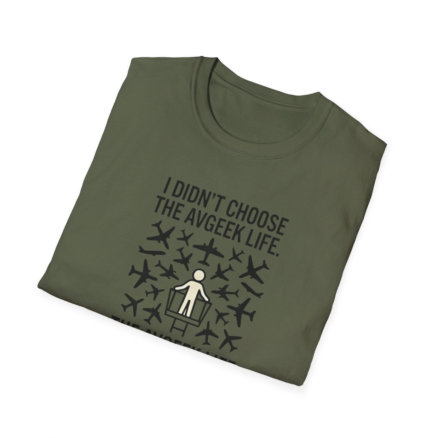 Pilot T-Shirt — "I Didn't Choose the Avgeek Life" Airplane Graphic Tee