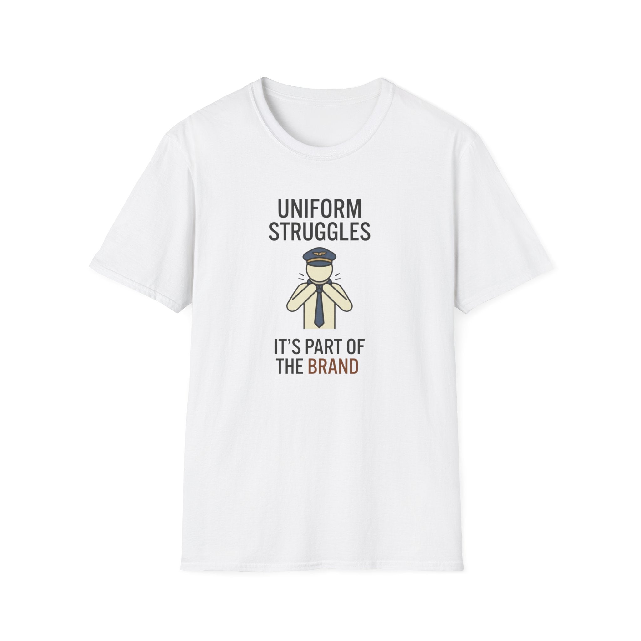 Uniform Struggles T-Shirt — Funny Police/Uniform Humor Tee (“It’s Part of the Brand”)