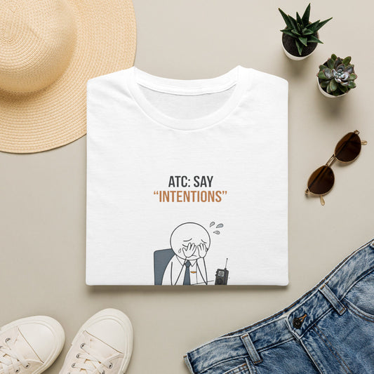 T‑Shirt — “ATC: Say 'Intentions'” Funny Air Traffic Controller Pilot Tee