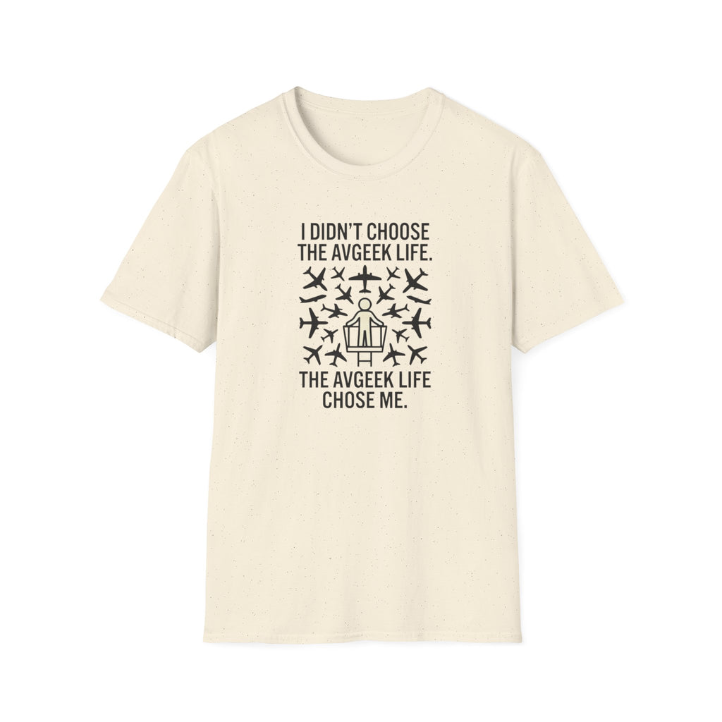 Pilot T-Shirt — "I Didn't Choose the Avgeek Life" Airplane Graphic Tee