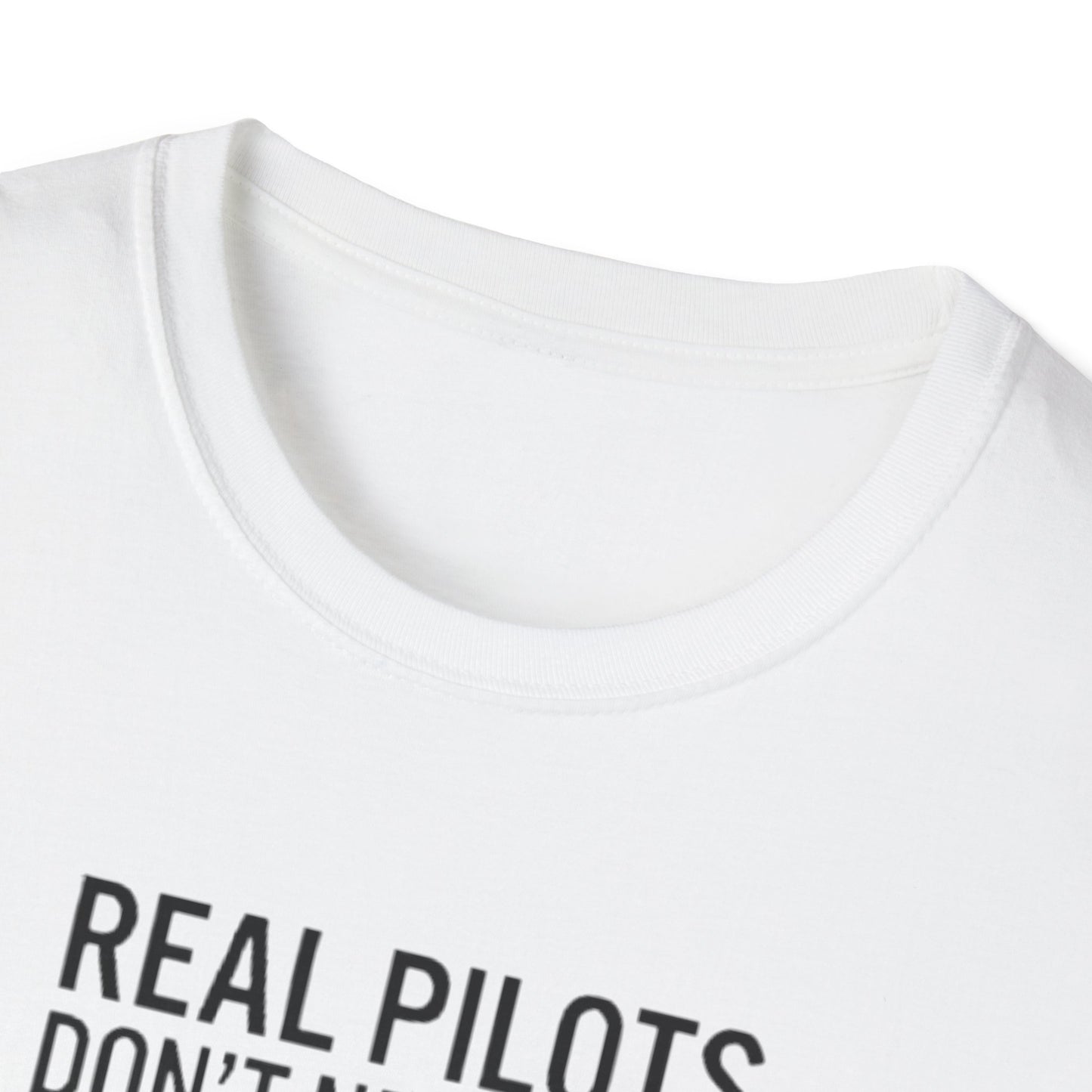 Pilot T-Shirt — “Real Pilots Don’t Need GPS (Except When They Do)” Aviation Tee