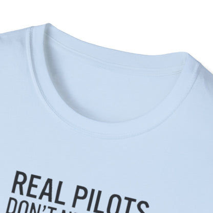 Pilot T-Shirt — “Real Pilots Don’t Need GPS (Except When They Do)” Aviation Tee