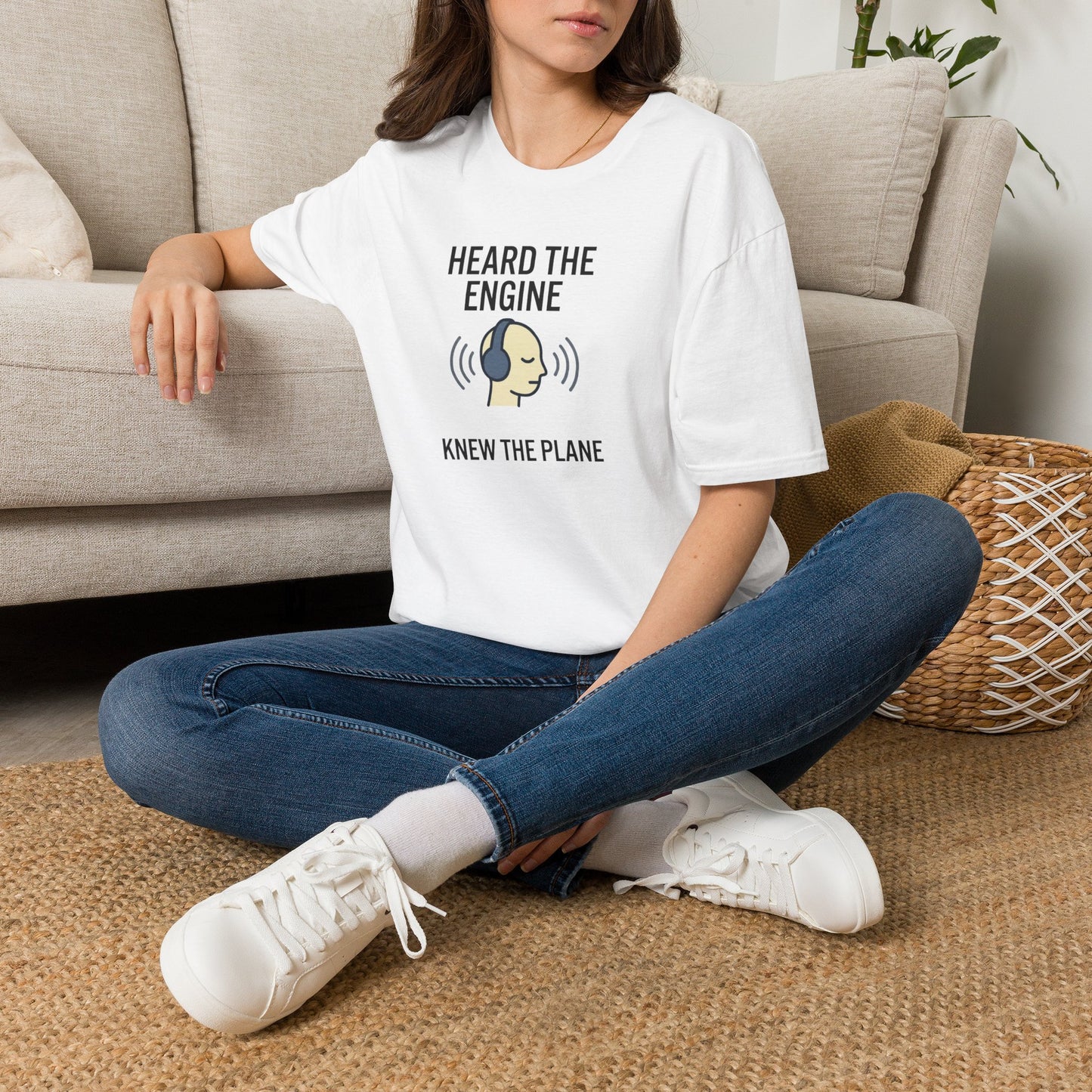 Heard The Engine T‑Shirt — Aviation Headphones Pilot Gift
