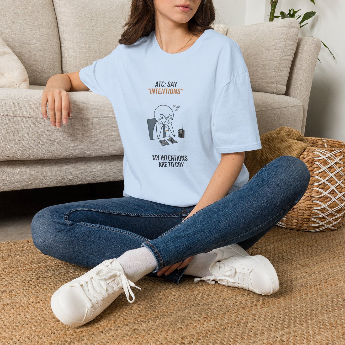 T‑Shirt — “ATC: Say 'Intentions'” Funny Air Traffic Controller Pilot Tee