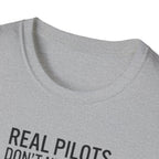 Pilot T-Shirt — “Real Pilots Don’t Need GPS (Except When They Do)” Aviation Tee