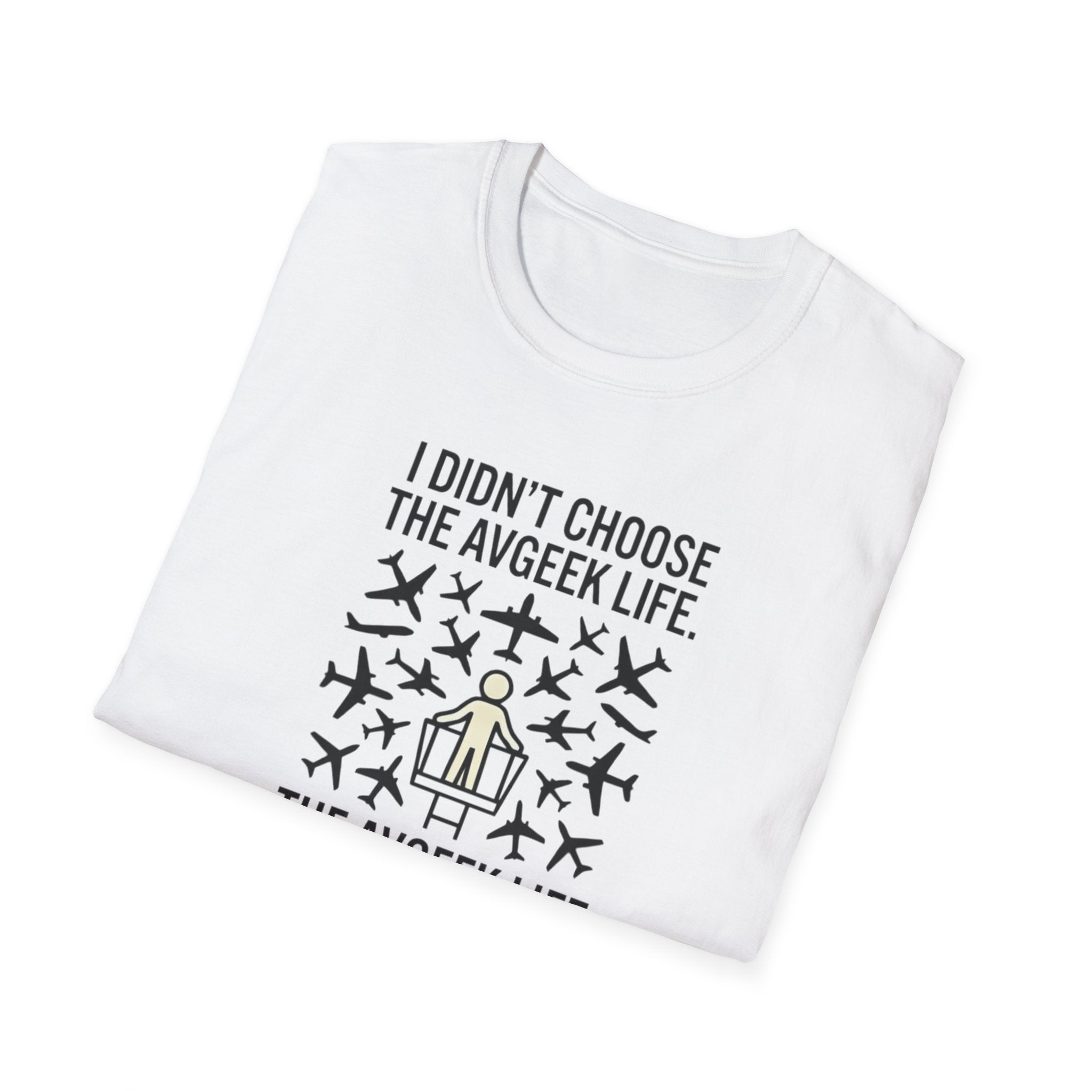 Pilot T-Shirt — "I Didn't Choose the Avgeek Life" Airplane Graphic Tee