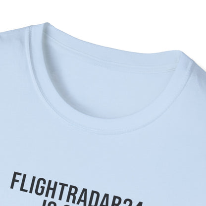 FlightRadar24 Fan T‑Shirt – “FlightRadar24 is Open. Screen Time: 14 Hours Today.”