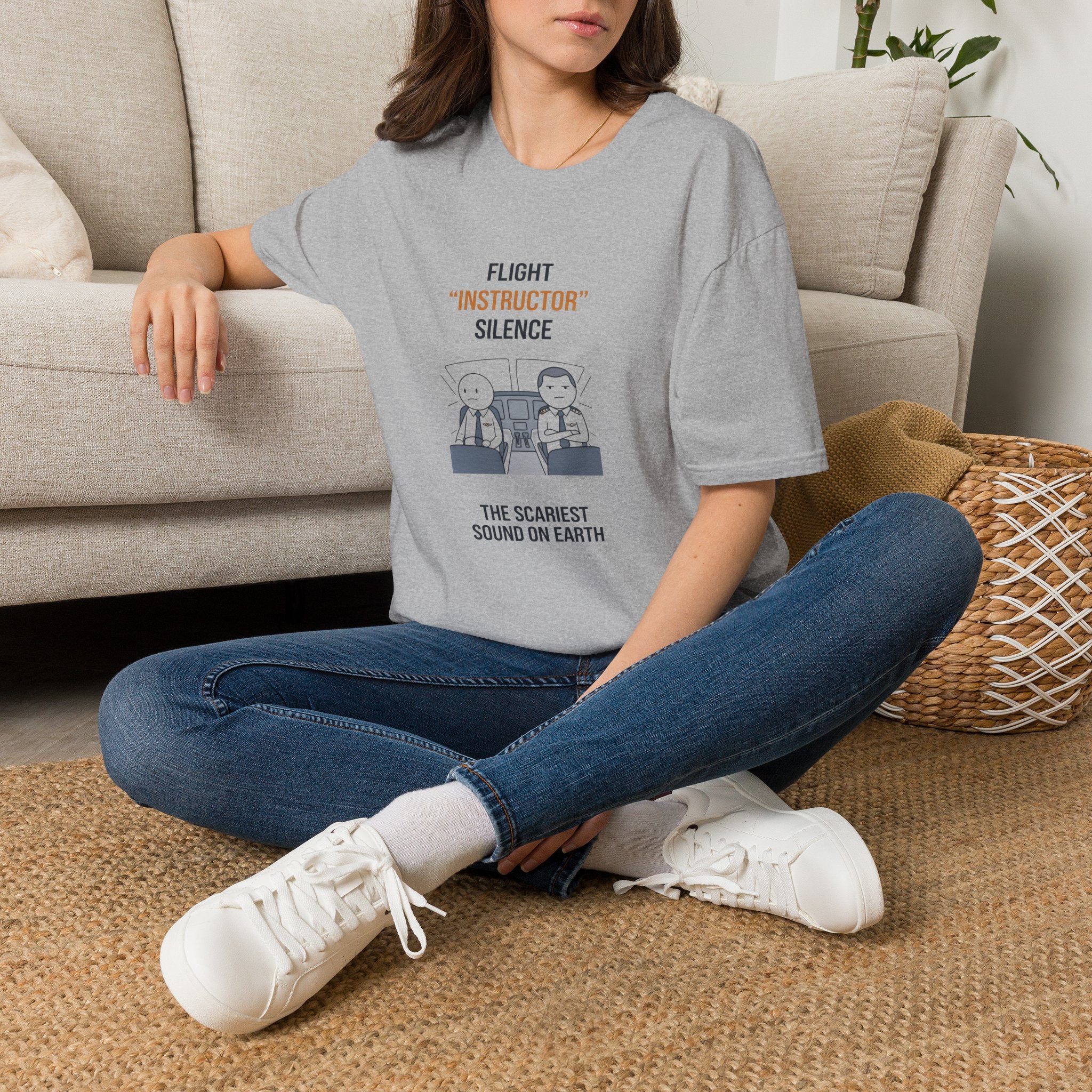 T‑Shirt — "Flight 'Instructor' Silence" Pilot Humor Tee