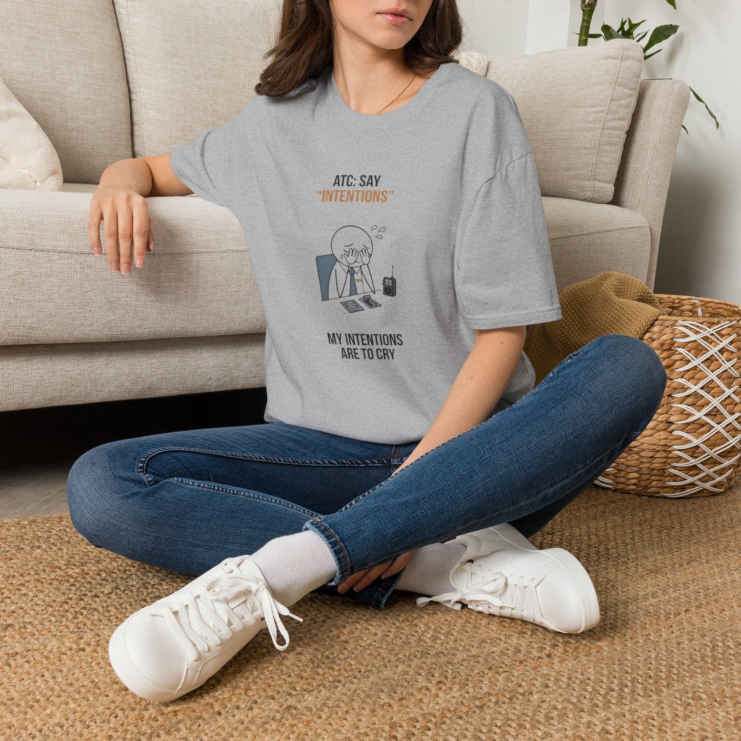 T‑Shirt — “ATC: Say 'Intentions'” Funny Air Traffic Controller Pilot Tee