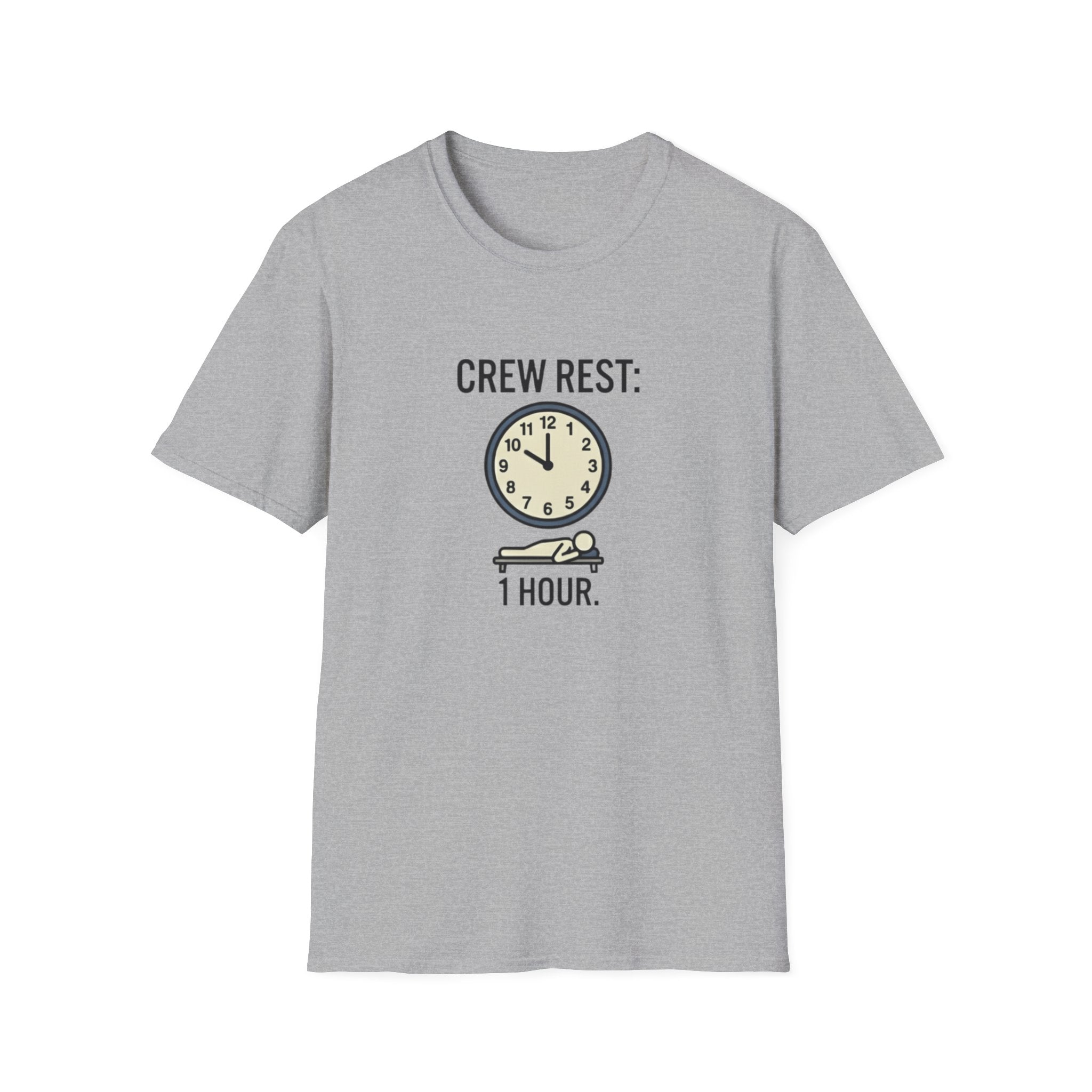 Crew Rest 1 Hour T-Shirt — Pilot/Flight Crew Rest Period Tee