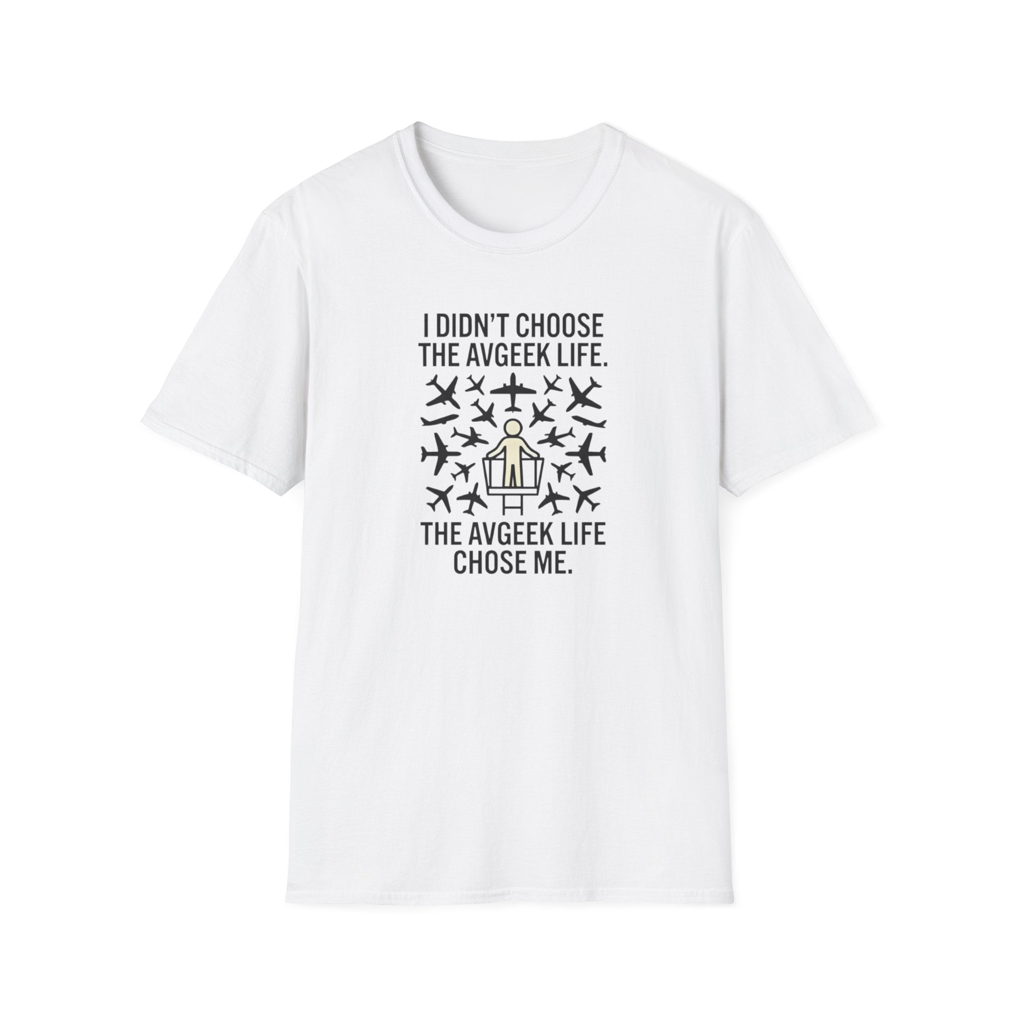 Pilot T-Shirt — "I Didn't Choose the Avgeek Life" Airplane Graphic Tee