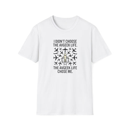 Pilot T-Shirt — "I Didn't Choose the Avgeek Life" Airplane Graphic Tee