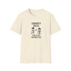 Seniority Rules T-Shirt — Funny Workplace Seniority Tee ("You’ll Get the Next Leg")