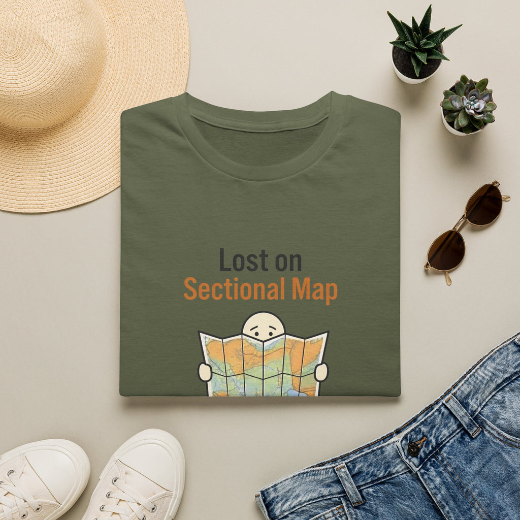 Lost on Sectional Map T-Shirt — Funny Travel Map Tee (Where Am I?)