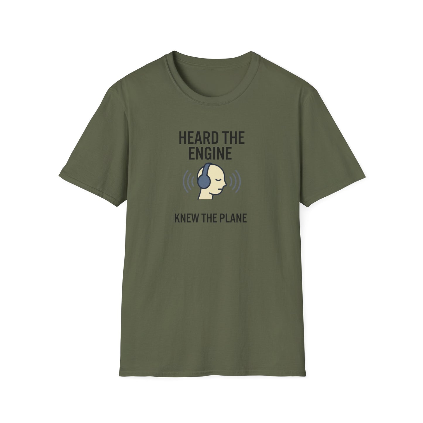 Heard The Engine T‑Shirt — Aviation Headphones Pilot Gift
