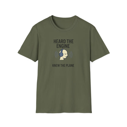 Heard The Engine T‑Shirt — Aviation Headphones Pilot Gift