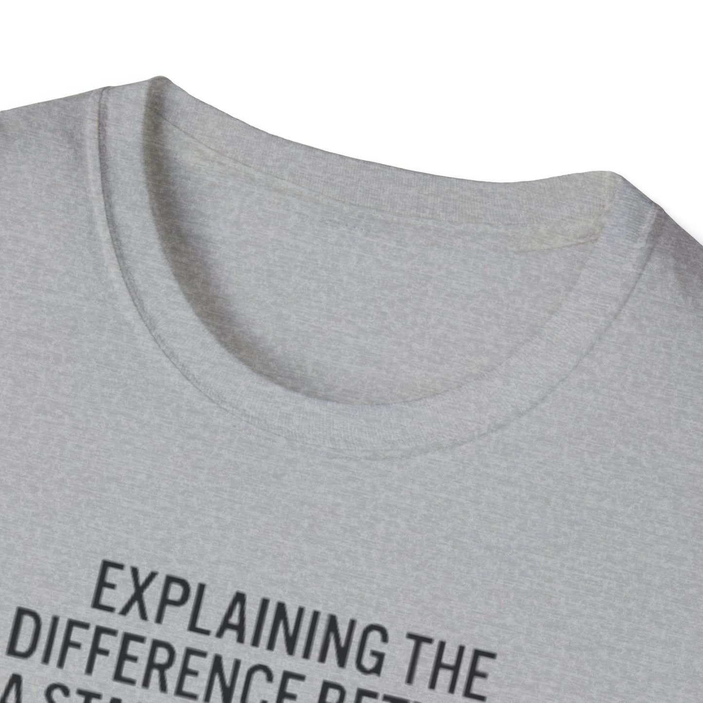 Aviation Humor T-Shirt — "Explaining the difference between a stall and a spin to non-aviation friends"