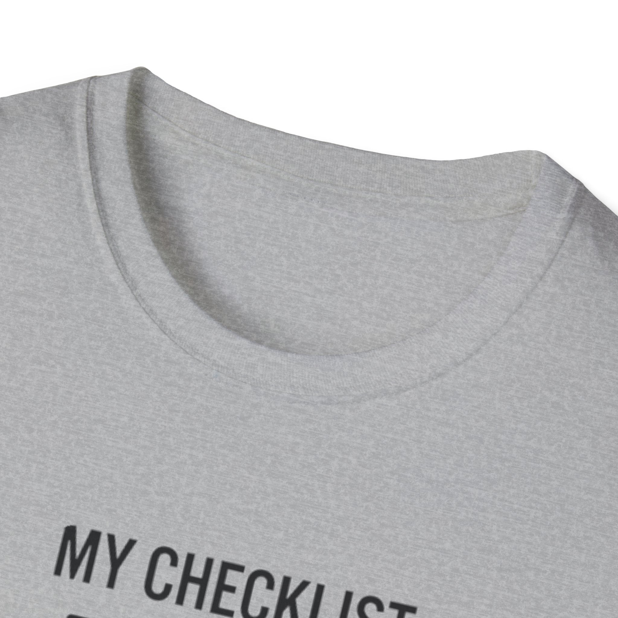 Pilot Checklist T-Shirt — "My Checklist: Phone, Keys, Wallet, Pilot's License"