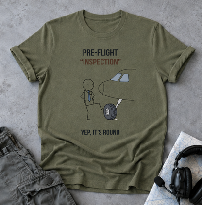 Pre-Flight "Inspection" T-Shirt — Funny Pilot/Aviation Tee