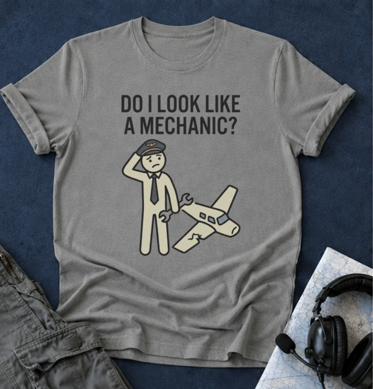 Mechanic Pilot T‑Shirt — "Do I Look Like a Mechanic?" Funny Aviation Tee
