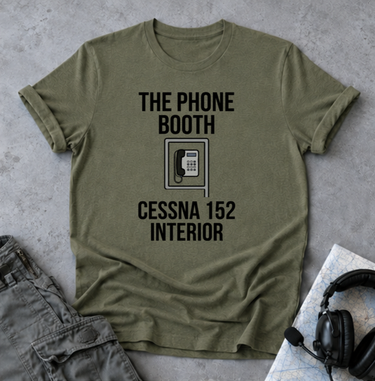 The Phone Booth Cessna 152 T-Shirt — Aviator Pilot Humor Tee