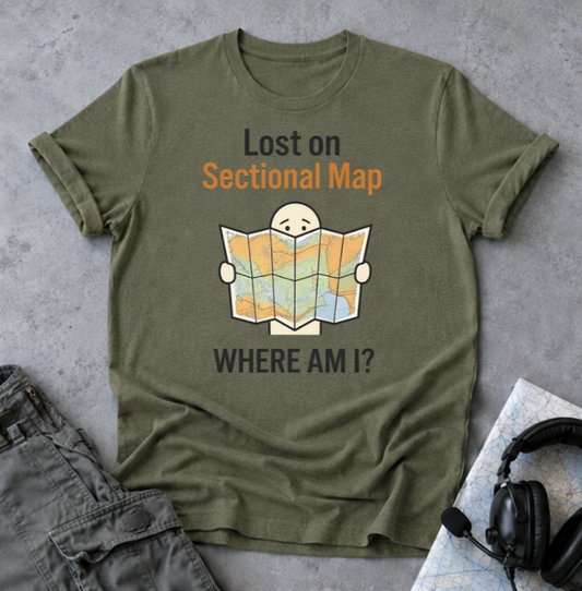 Lost on Sectional Map T-Shirt — Funny Travel Map Tee (Where Am I?)