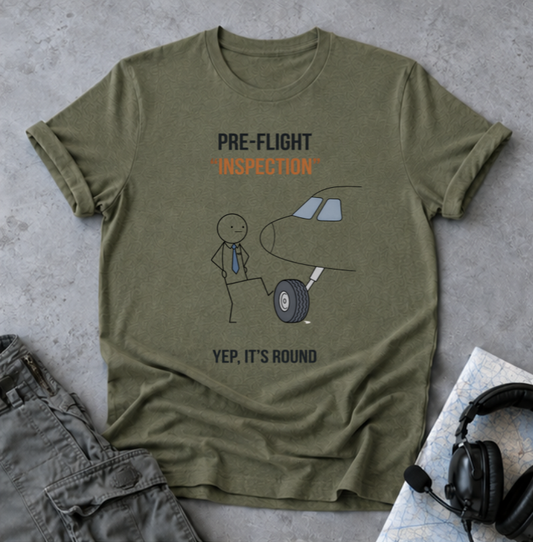 Pre-Flight "Inspection" T-Shirt — Funny Pilot/Aviation Tee